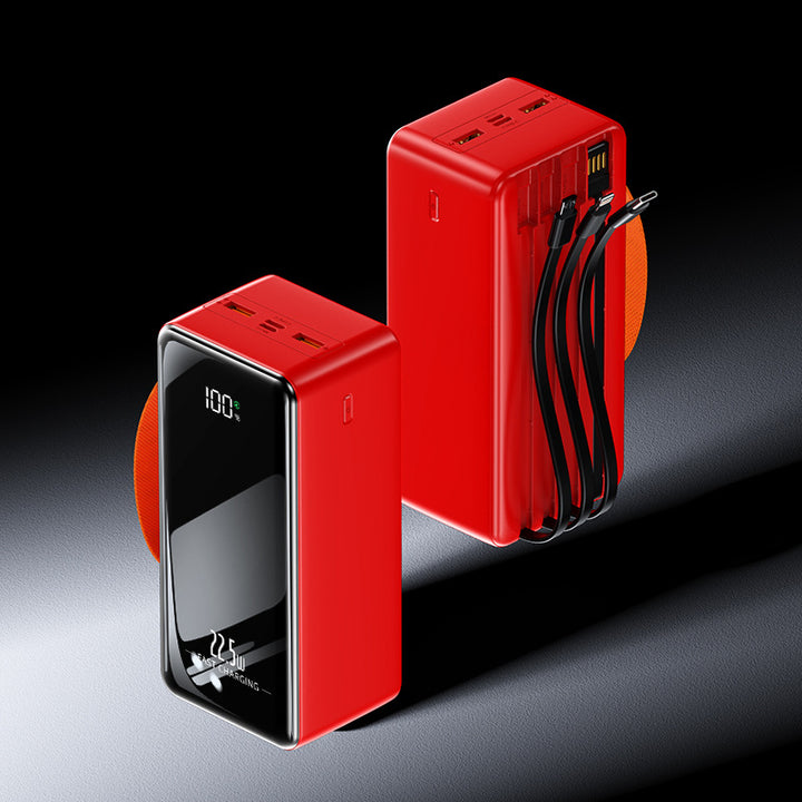 Portable power bank with integrated charging cables and digital display Bowlift