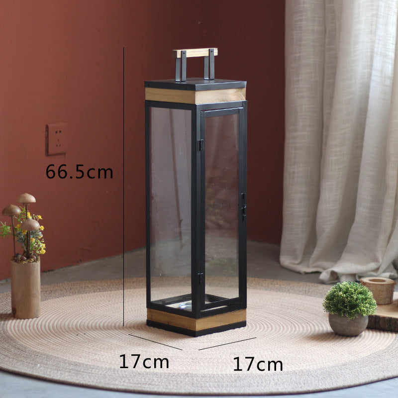 Decorative Lantern with Wooden Handle Bowlift