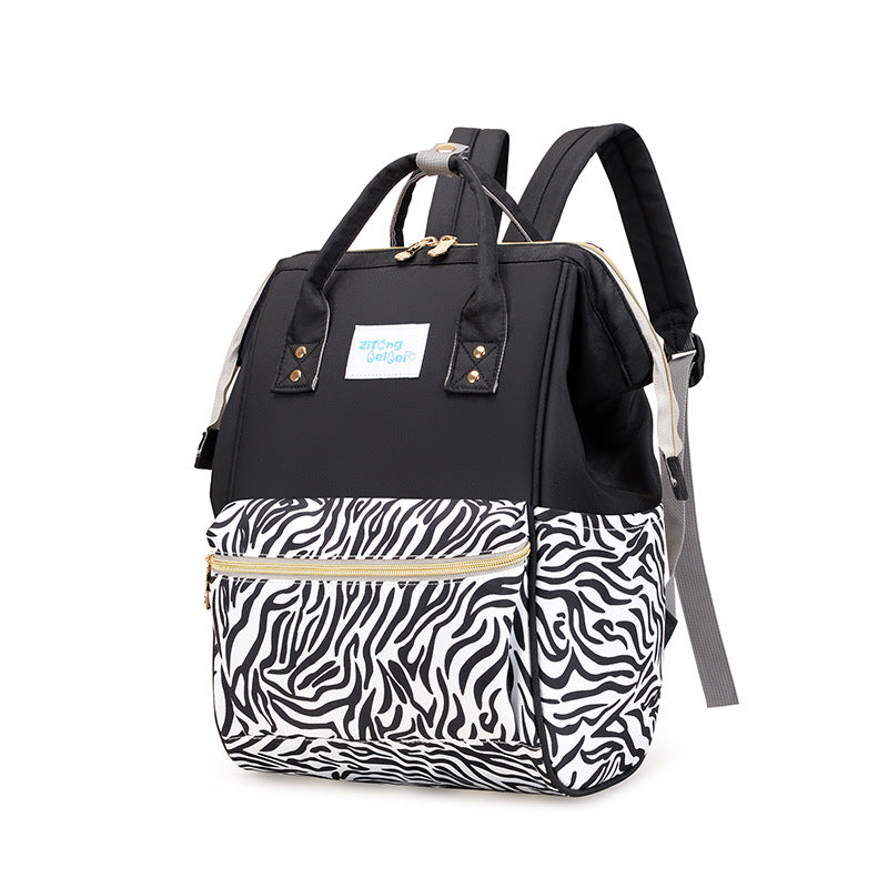 Trendy Animal Print Diaper Backpack Bowlift