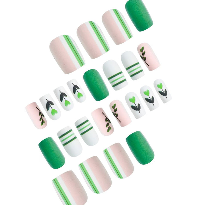 Artistic Botanical Press-On Nail Art Set Bowlift