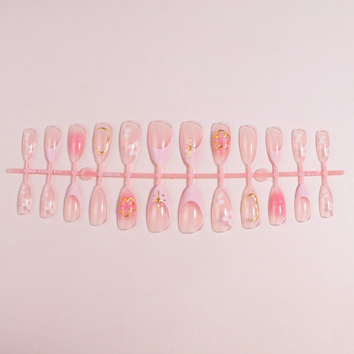 Premium Press-On Nail Set with Decorative Accents Bowlift