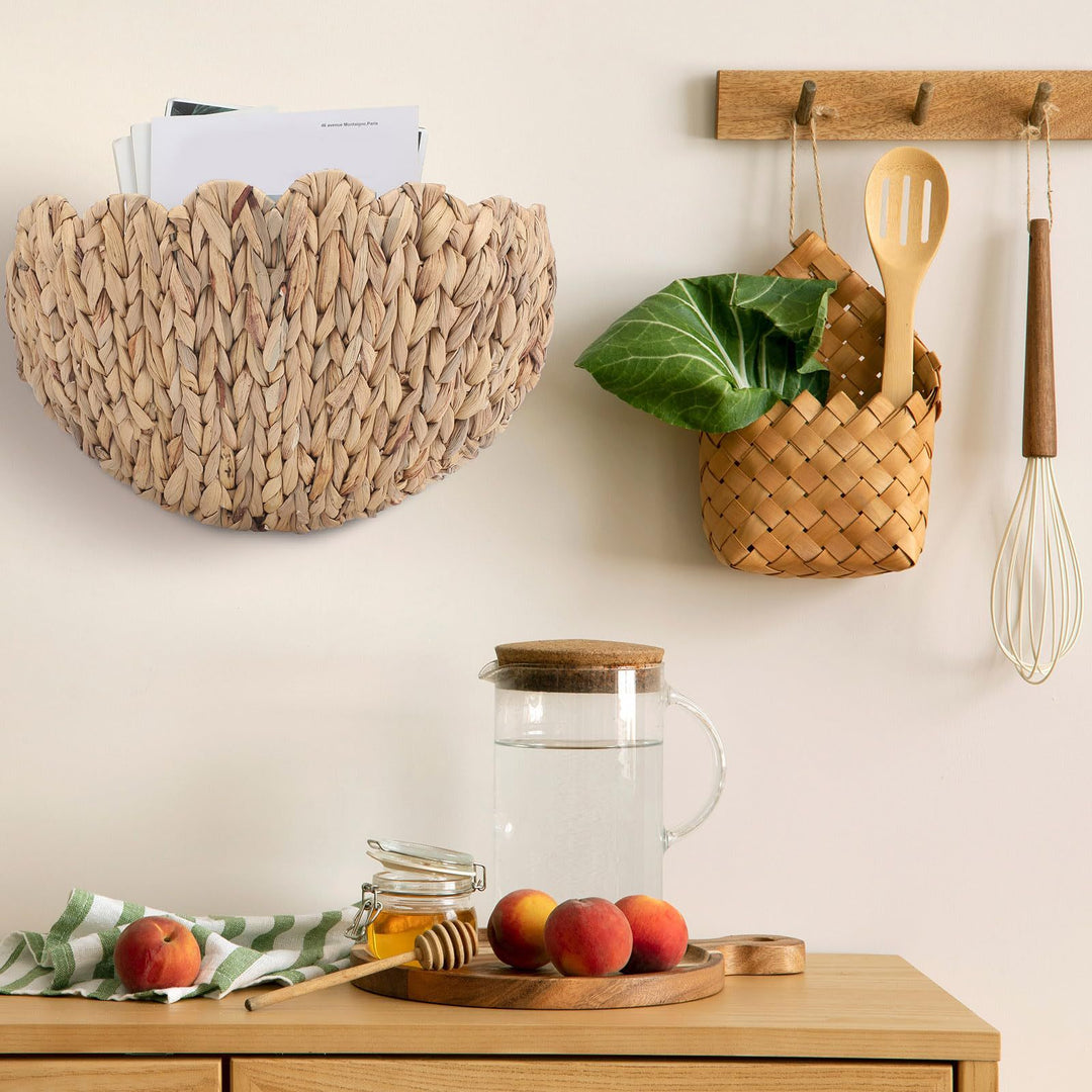 Handwoven decorative basket with wave pattern Bowlift
