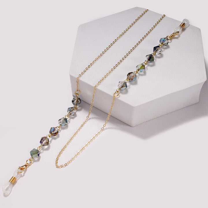 Elegant Crystal Beaded Glasses Chain Bowlift