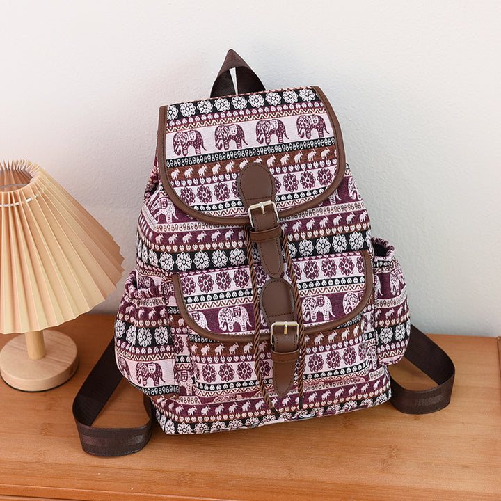 Artistic Patterned Canvas Backpack