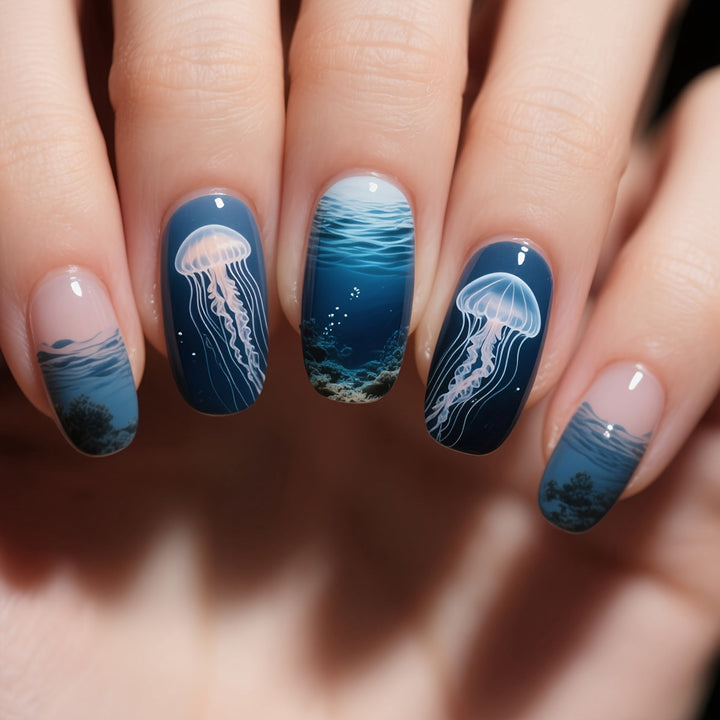 Underwater Jellyfish Nail Art Bowlift