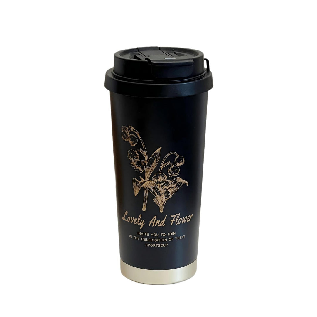 Women Travel Mug with Elegant Flower Illustration Bowlift