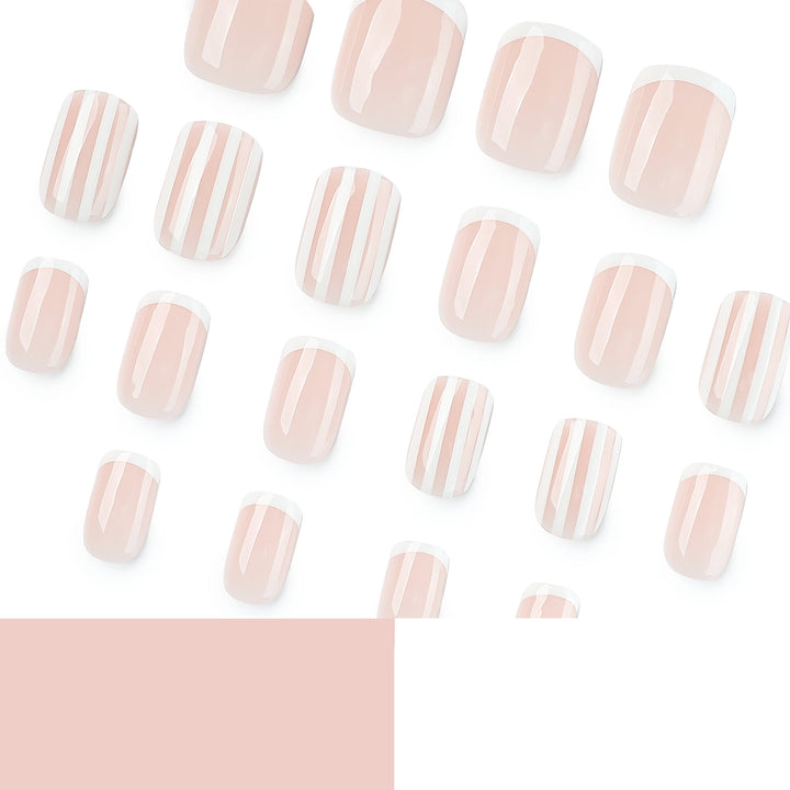 Artificial nail art with stripe pattern Bowlift