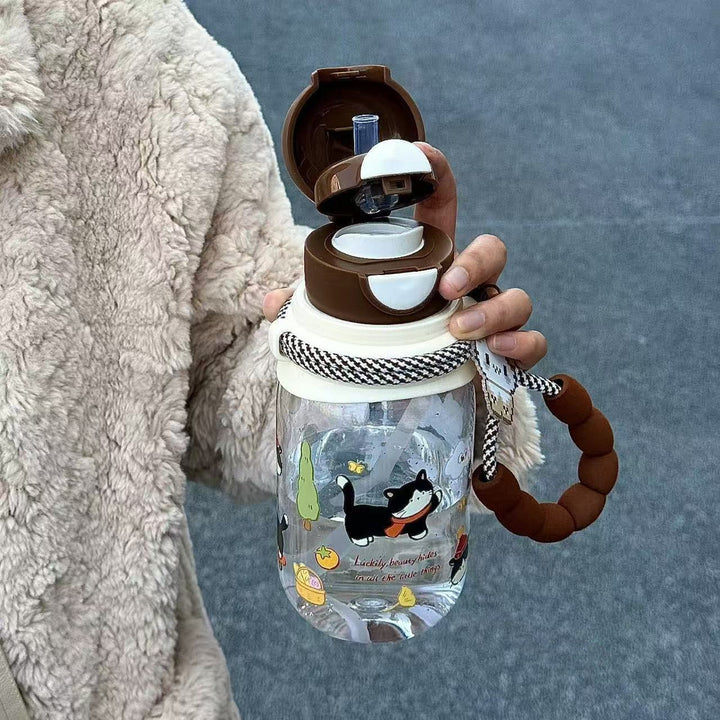 Ladies Leakproof Drinking Bottle with Animal Motifs Bowlift