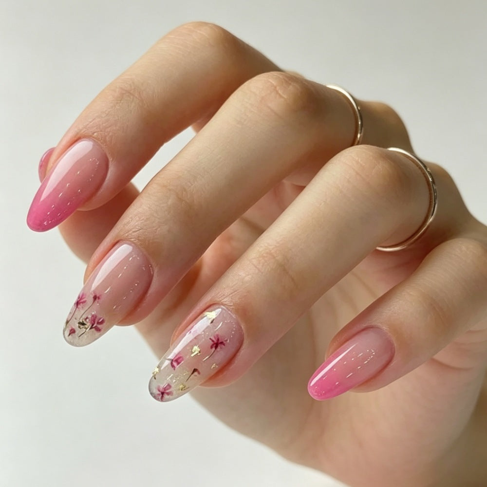 Artificial Nail Set with Elegant Floral Designs Bowlift