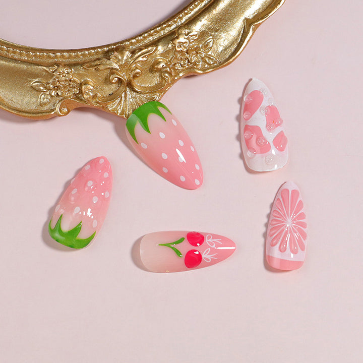 Premium Press-On Nail Set with Decorative Accents Bowlift