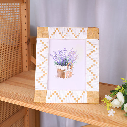 Rustic Frame Made of Woven Rattan Bowlift