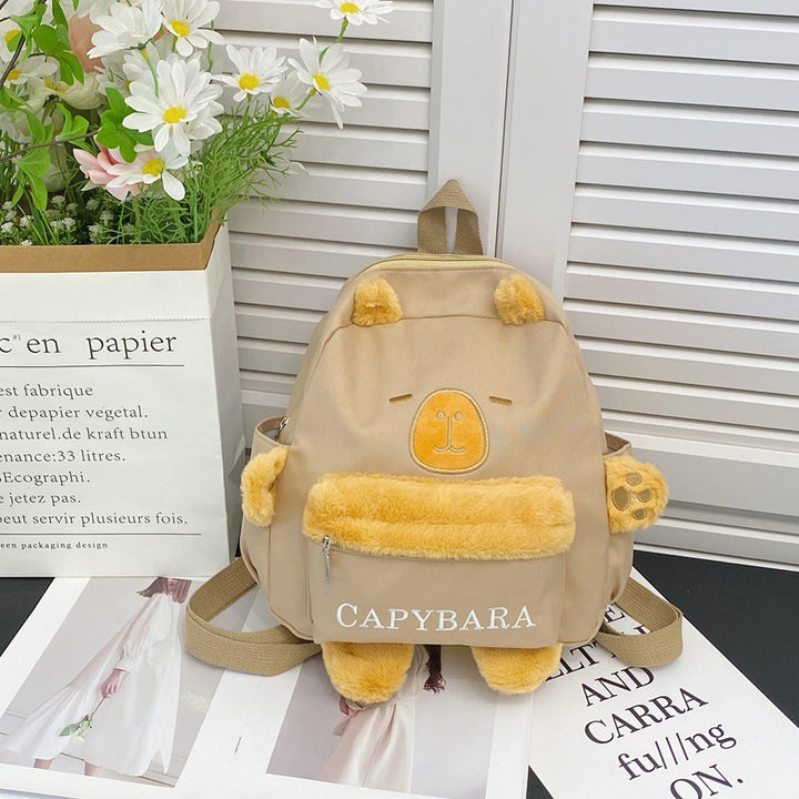 Playful Capybara Plush Backpack