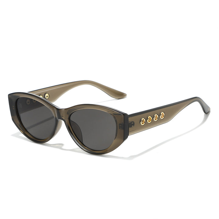 Cat-Eye Sunglasses with Decorative Gold Accents Bowlift