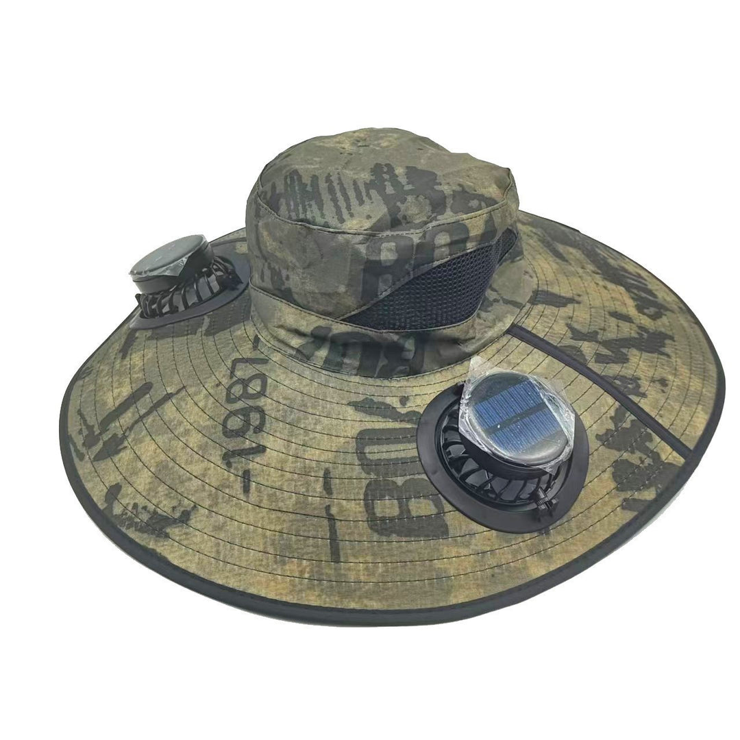 Sunscreen hat with dual USB fans, breathable mesh and adjustable chin strap Bowlift