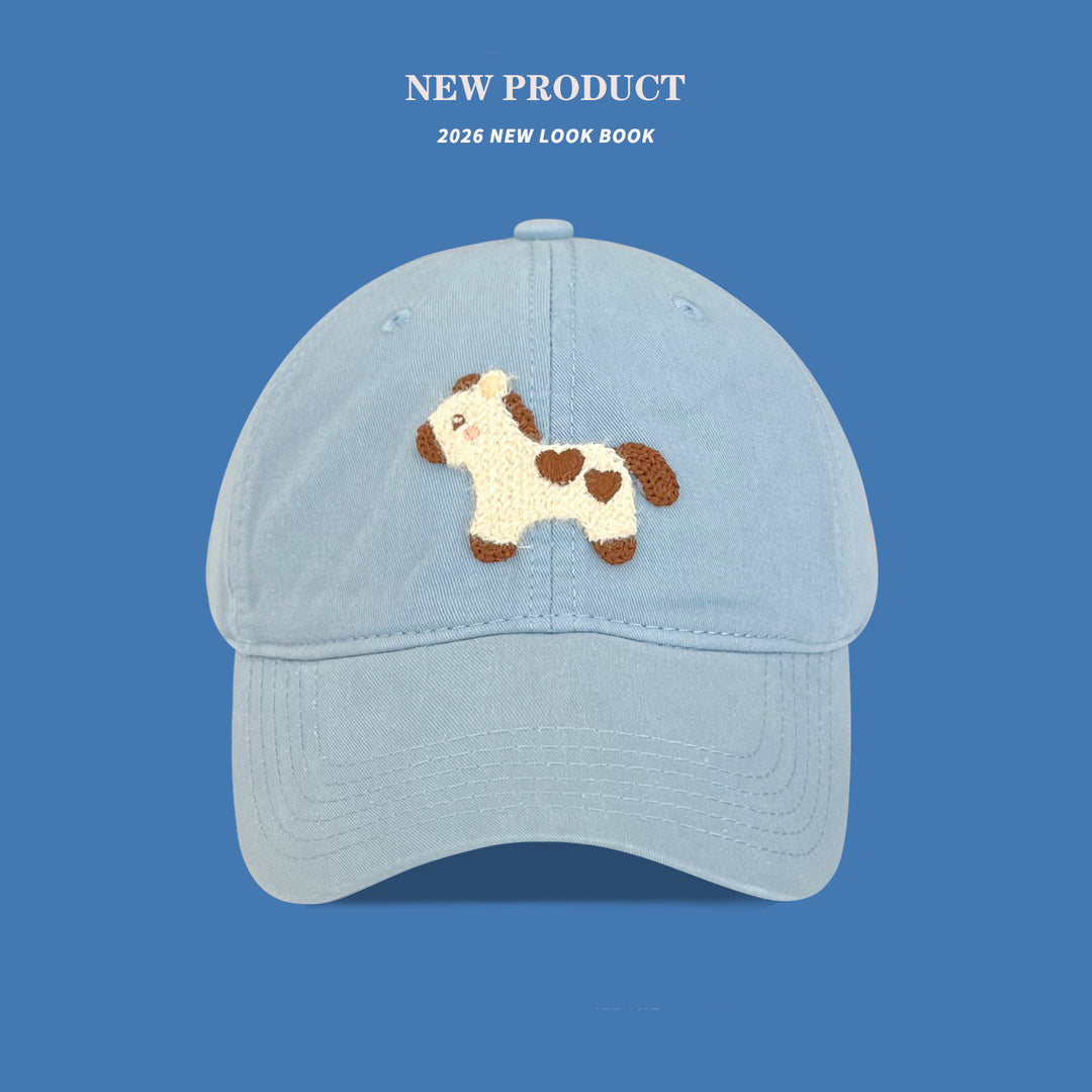 Playful Embroidered Animal Baseball Cap