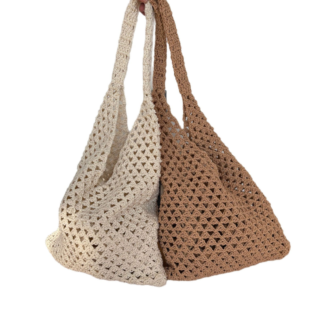 Hand-knotted net tote bag with comfortable double handles Bowlift