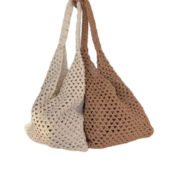 Hand-knotted net tote bag with comfortable double handles Bowlift