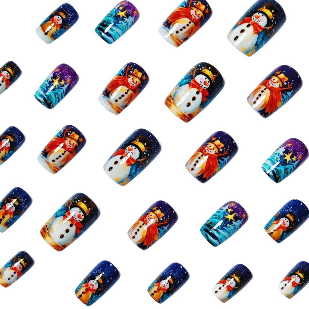 Holiday Themed Snowman Nail Art Bowlift