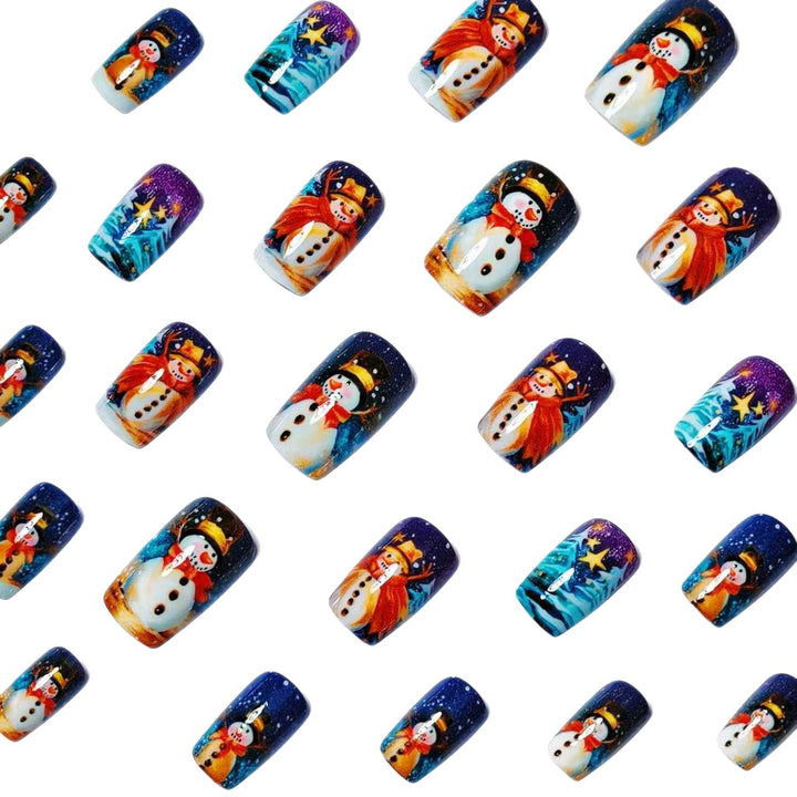 Holiday Themed Snowman Nail Art Bowlift