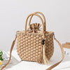 Handcrafted Macrame Tote Bag with Decorative Drawstring Bowlift