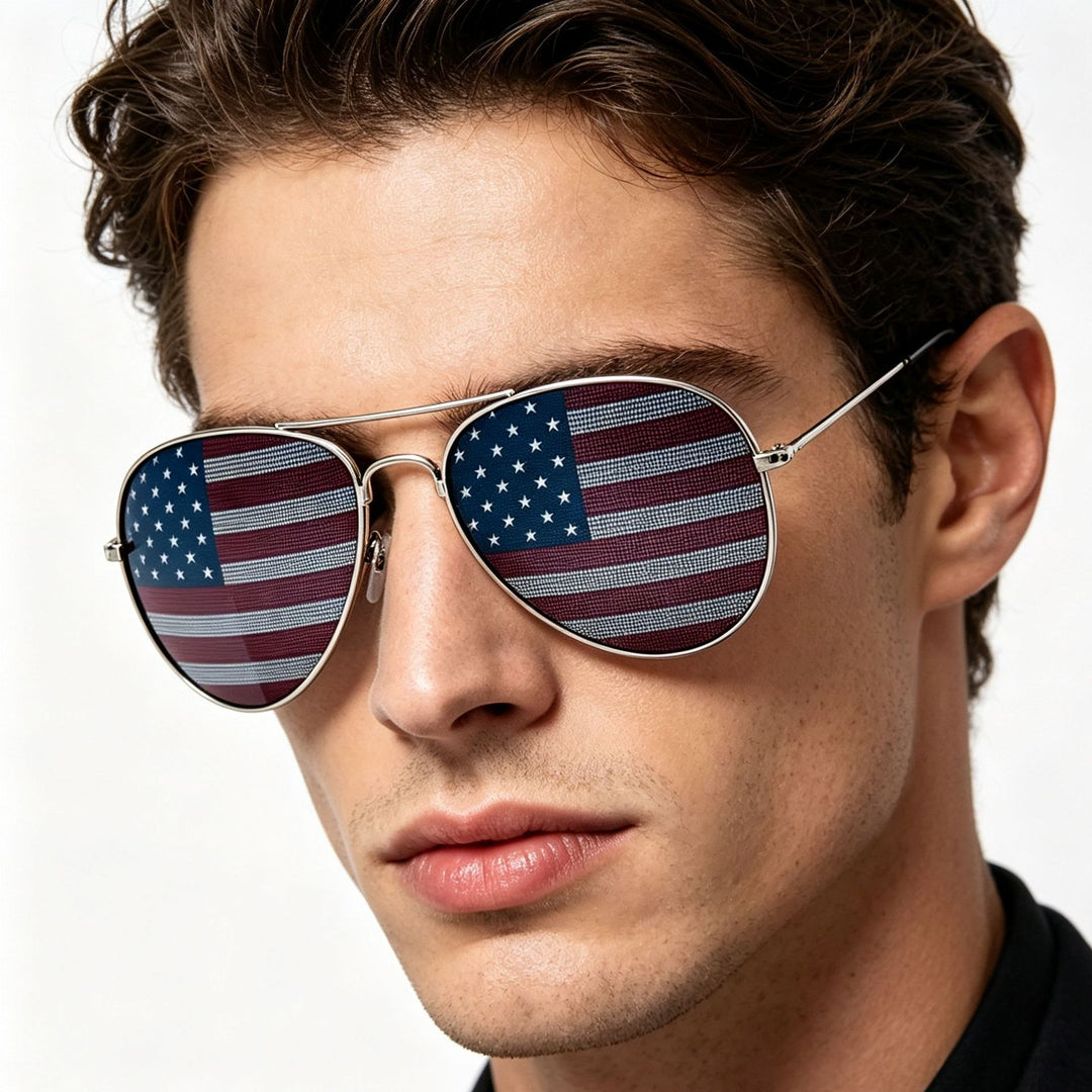 Patriotic Flag Aviator Sunglasses Bowlift