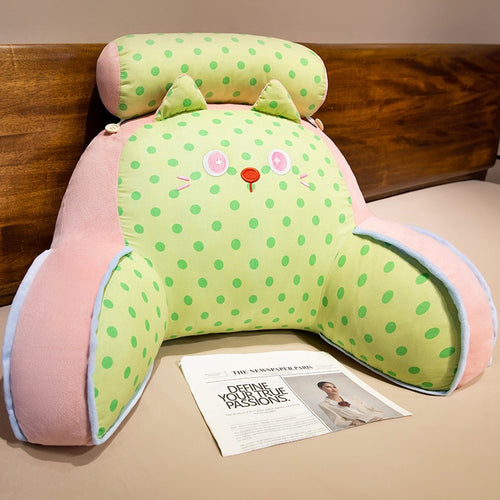 Plush back support cushion with cat design Bowlift