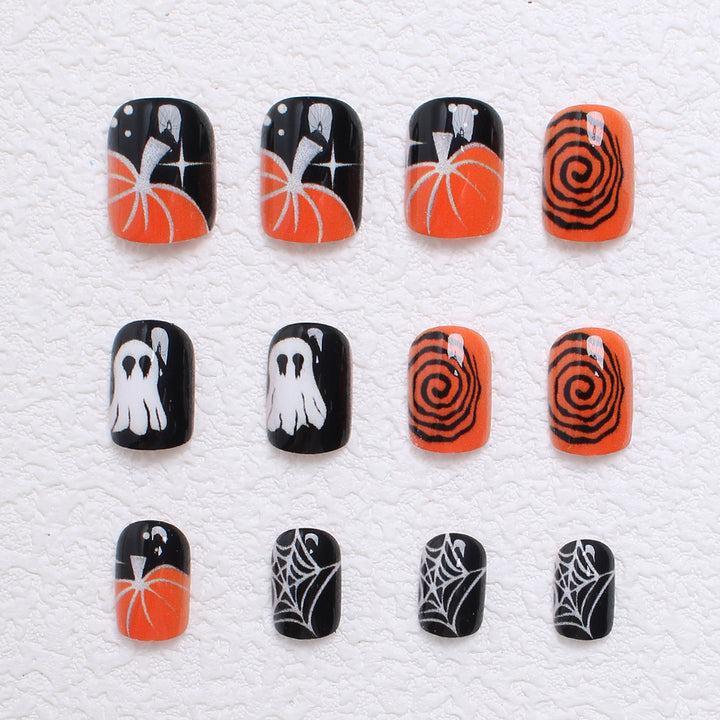 Acrylic nail set with creative Halloween designs Bowlift