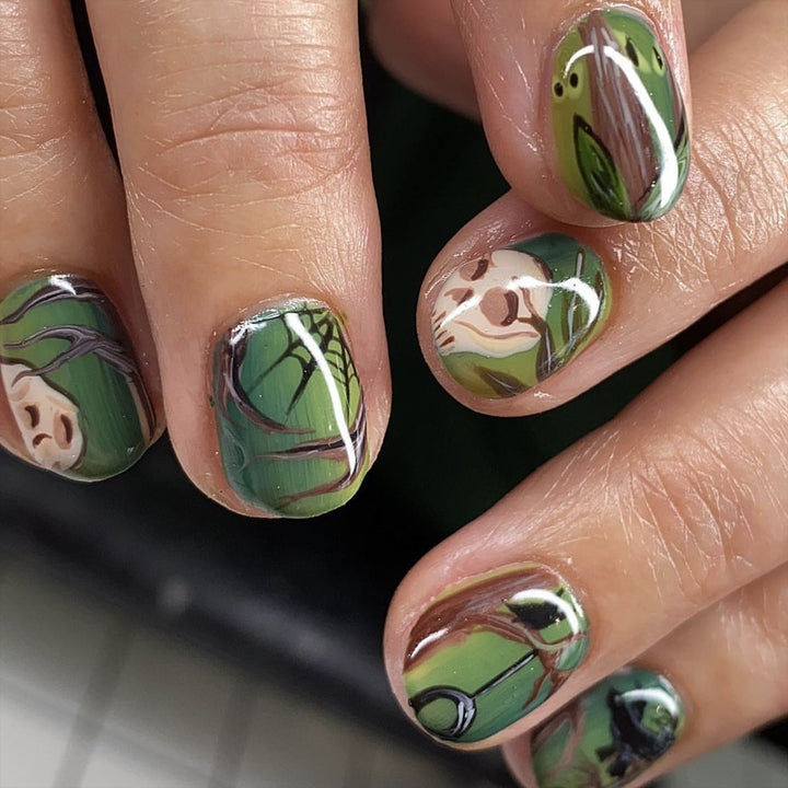 Artistic Botanical Nail Art Design Bowlift