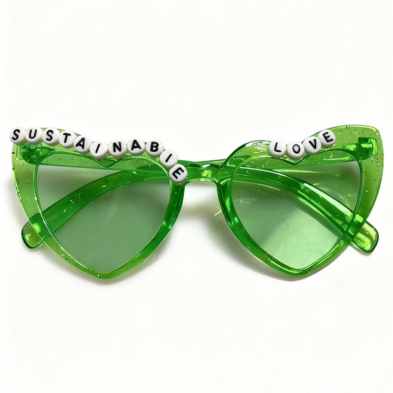 Playful Cat-Eye Sunglasses with Bead Accents Bowlift