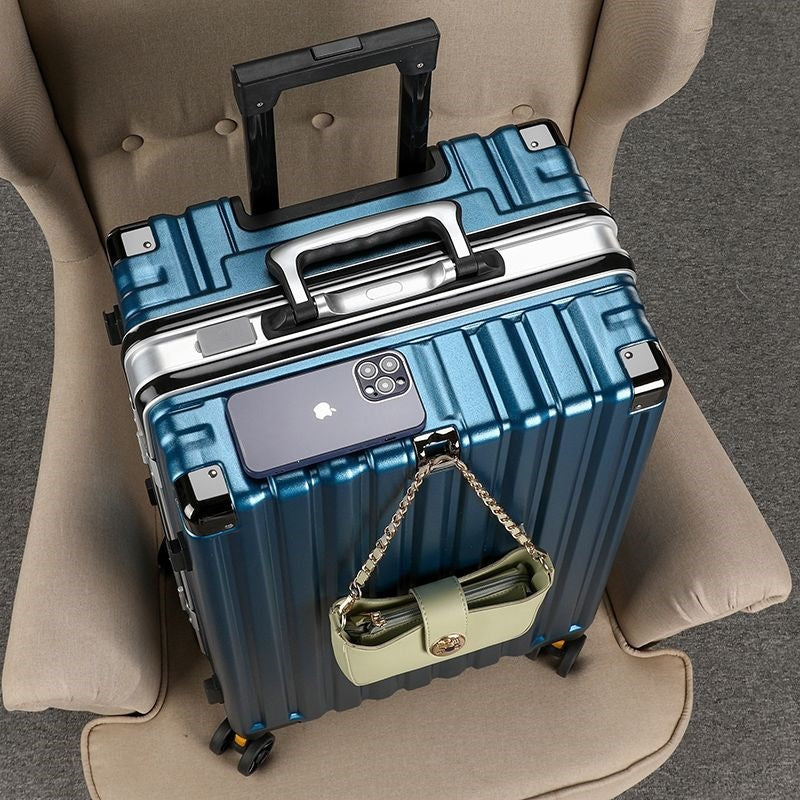 Hard-shell suitcase with double safety lock and sturdy rolling system Bowlift