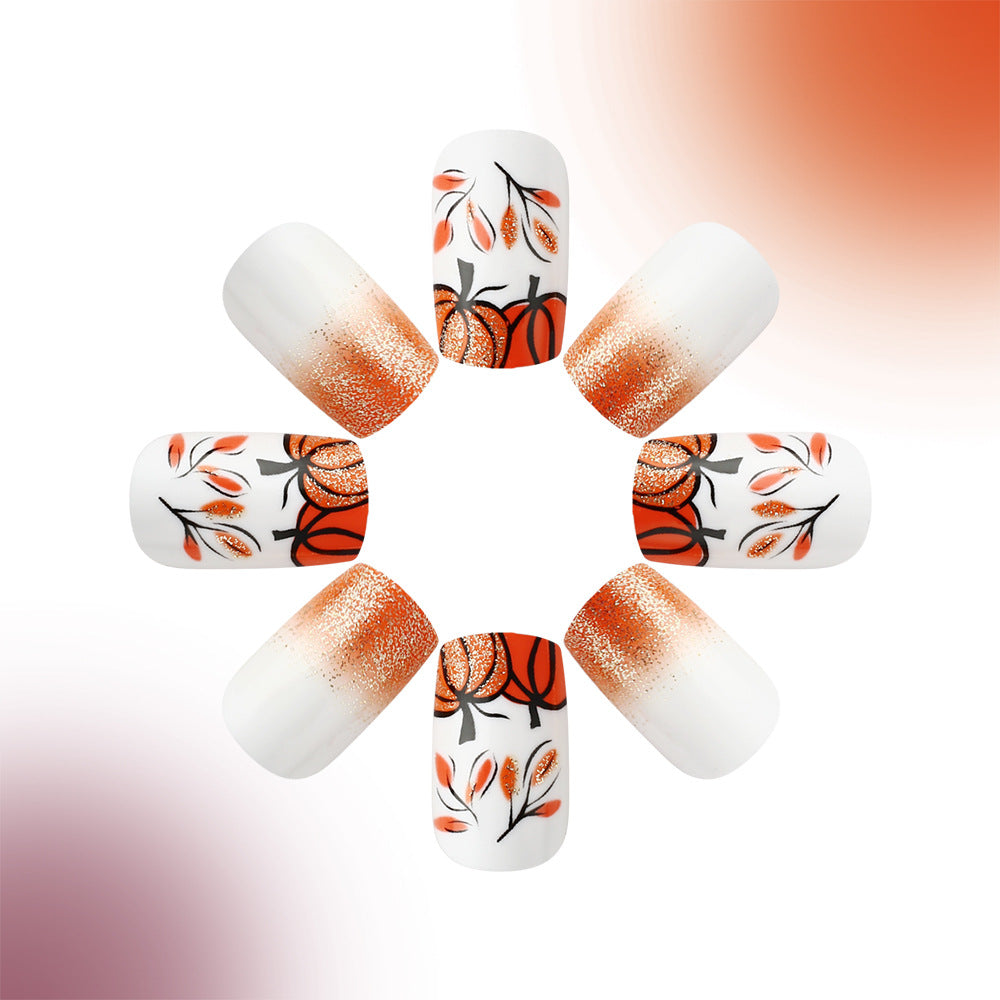 Autumn-Themed Decorative Press-On Nails Bowlift 1787543168