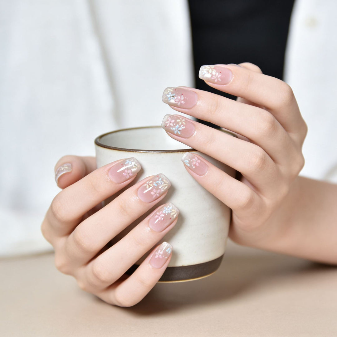 Floral Art Press-On Nail Extensions Bowlift