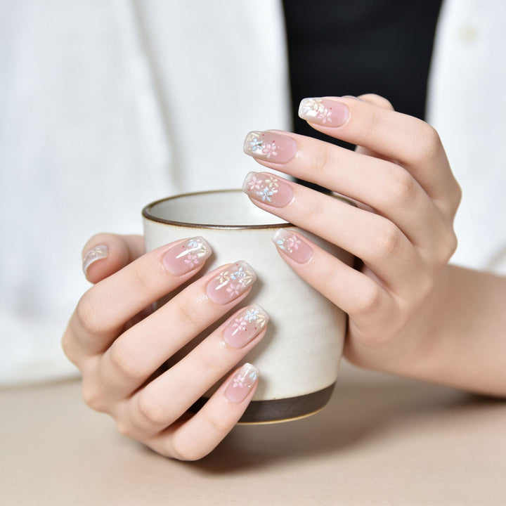 Floral Art Press-On Nail Extensions Bowlift