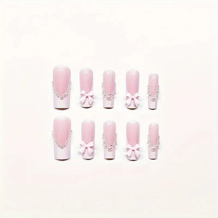 Bow-Embellished Press-On Nail Set Bowlift