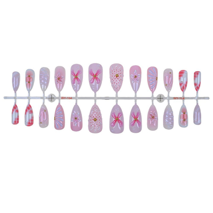 Artistic Floral Press-On Nail Collection Bowlift