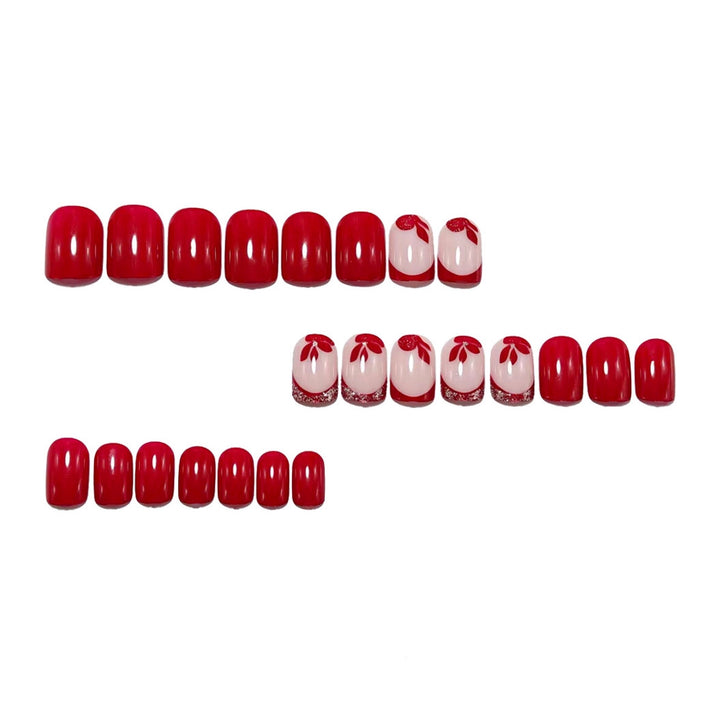 Artificial nails with floral design and glamour accents Bowlift