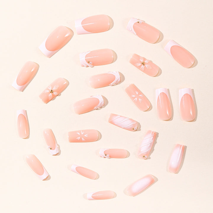 Elegant Floral 3D Acrylic Nail Art Bowlift
