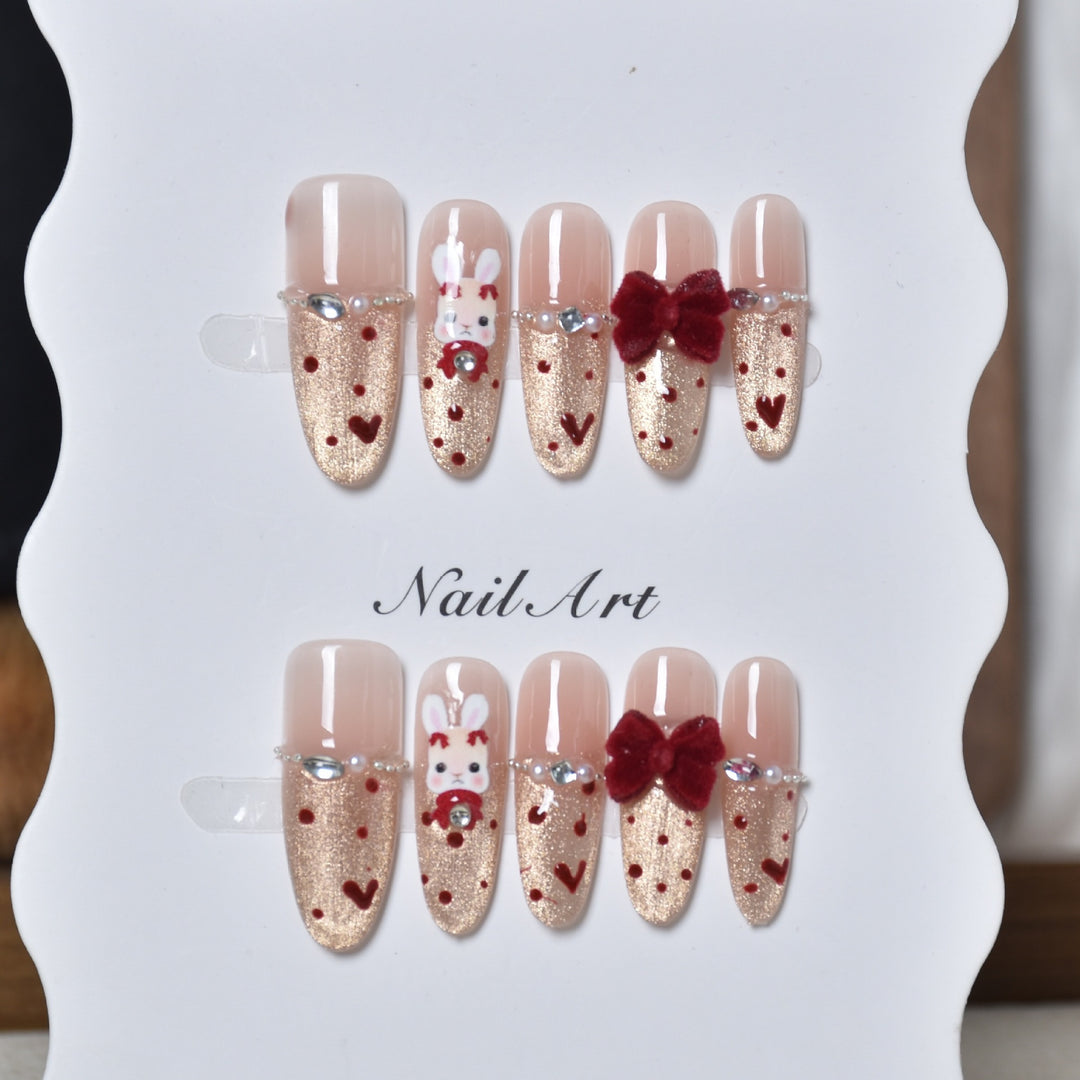 Decorative Animal Print Press-On Nail Set Bowlift