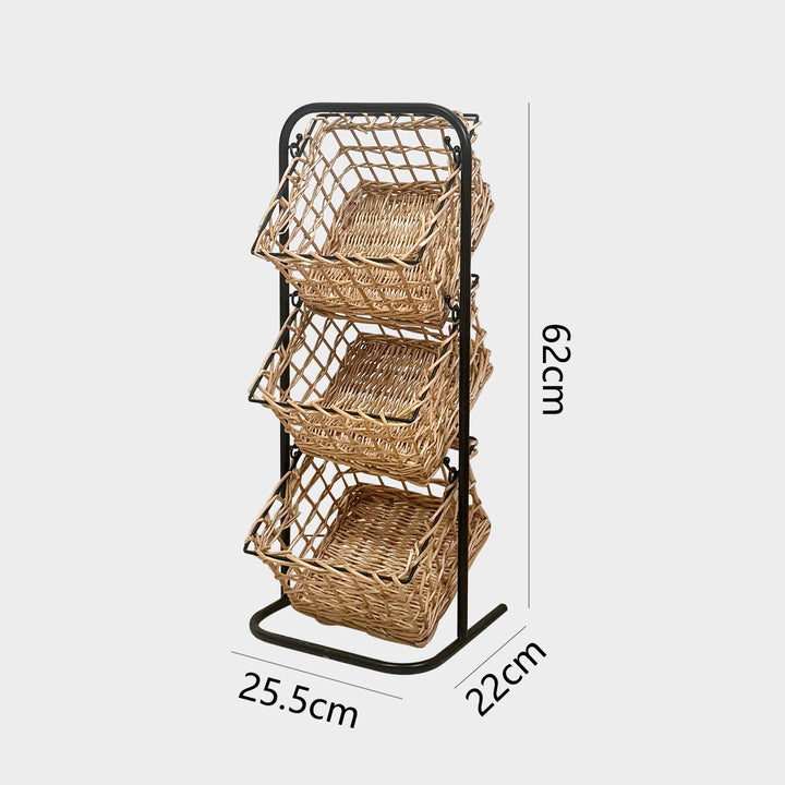 Wall system with three braided baskets Bowlift