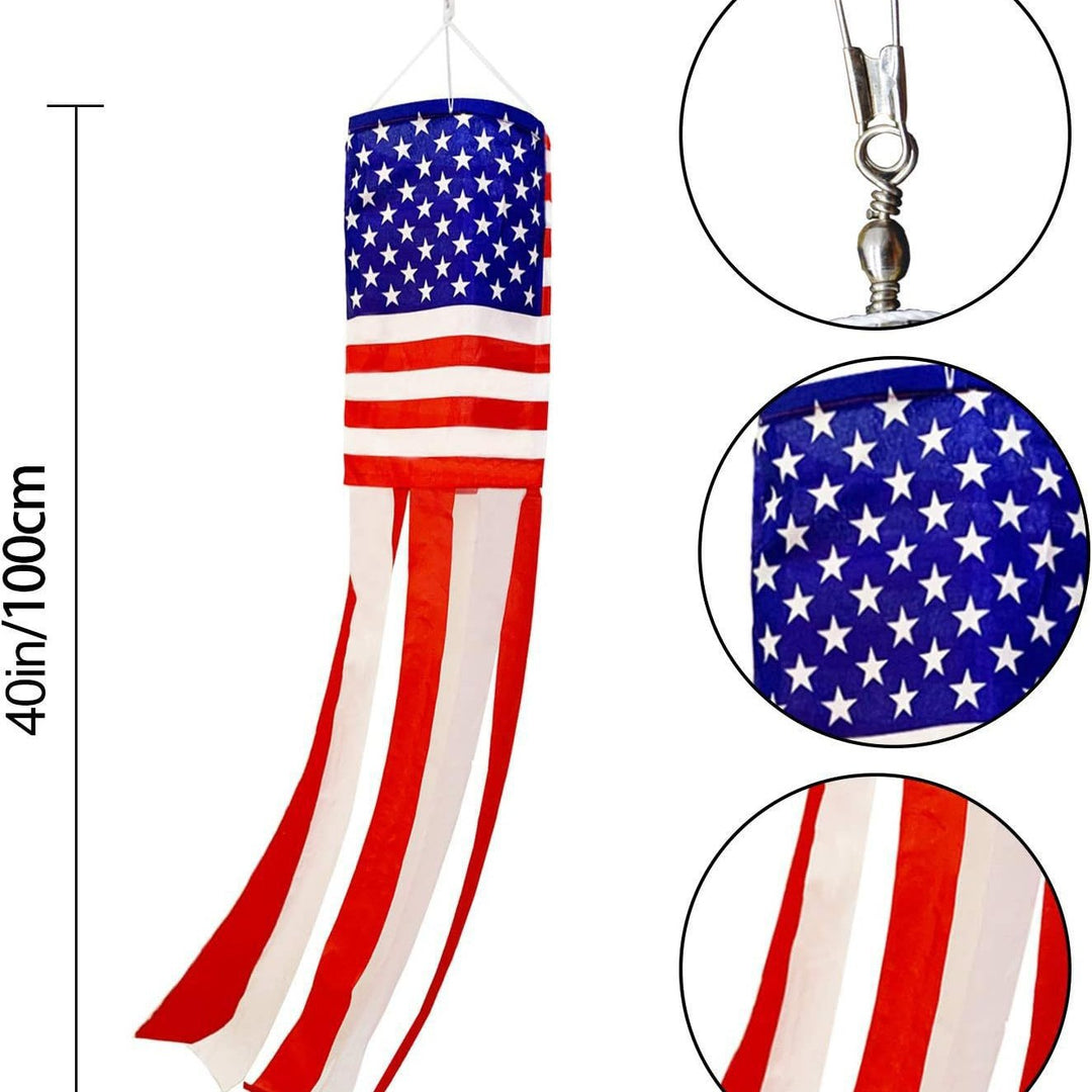 Unisex nan patriotic flag-style outdoor windsock streamer with reinforced ripstop fabric Bowlift