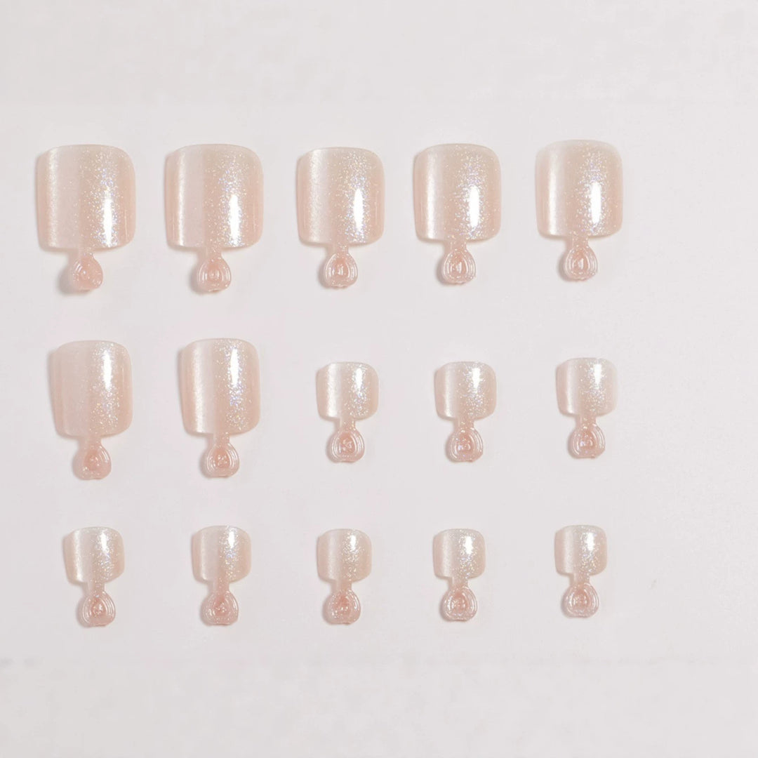 Premium Glittering Faux Gel Press-On Toes Bowlift