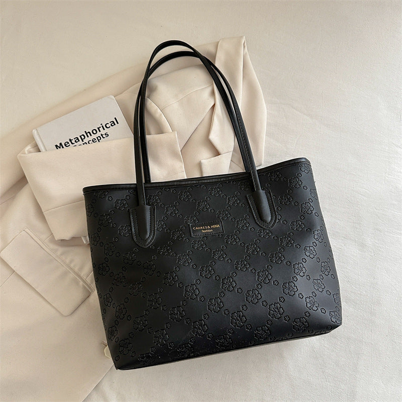 Floral Embossed Tote Bag Bowlift