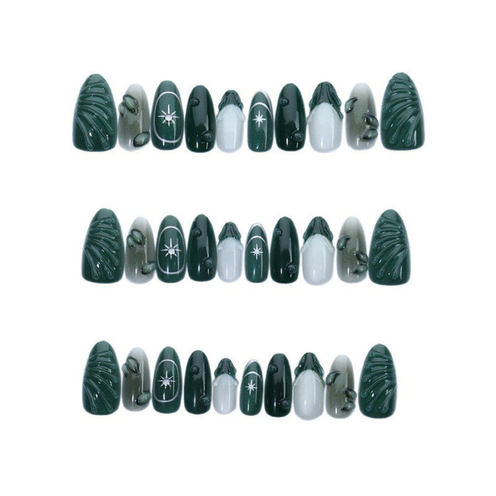 Artificial nails with botanical motifs Bowlift