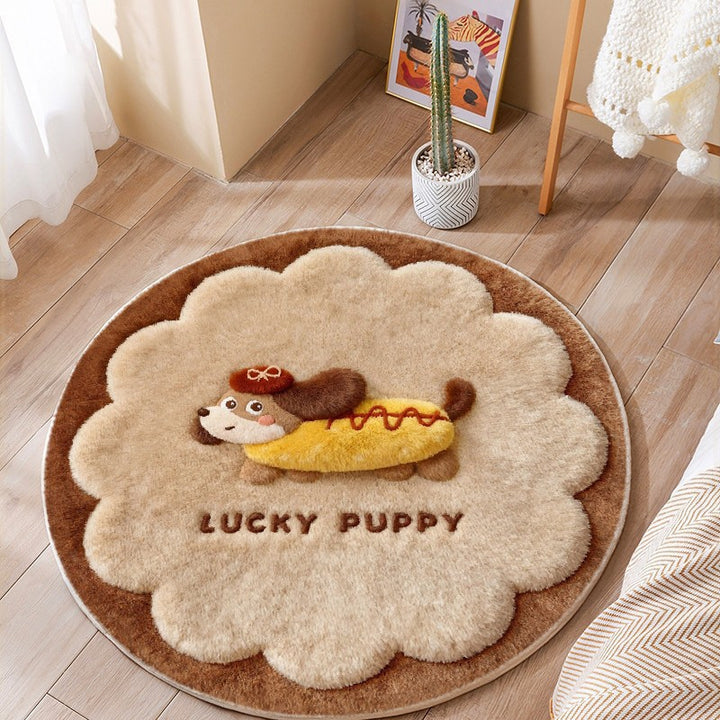 Cat-Themed Round Area Rug