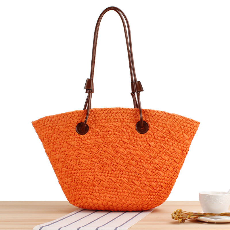 Beach bag with elegant leather straps Bowlift