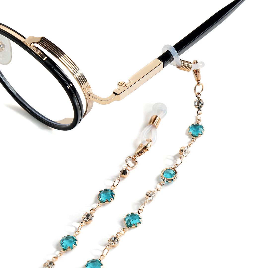 Crystal-Embellished Eyewear Chain Bowlift