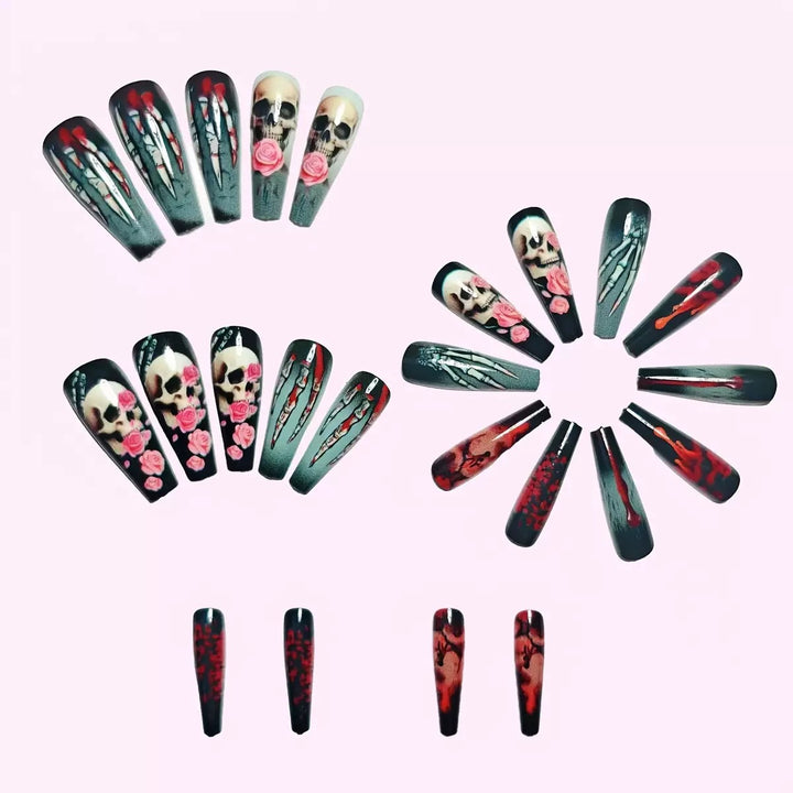 Artificial nail set with spooky Halloween motifs Bowlift