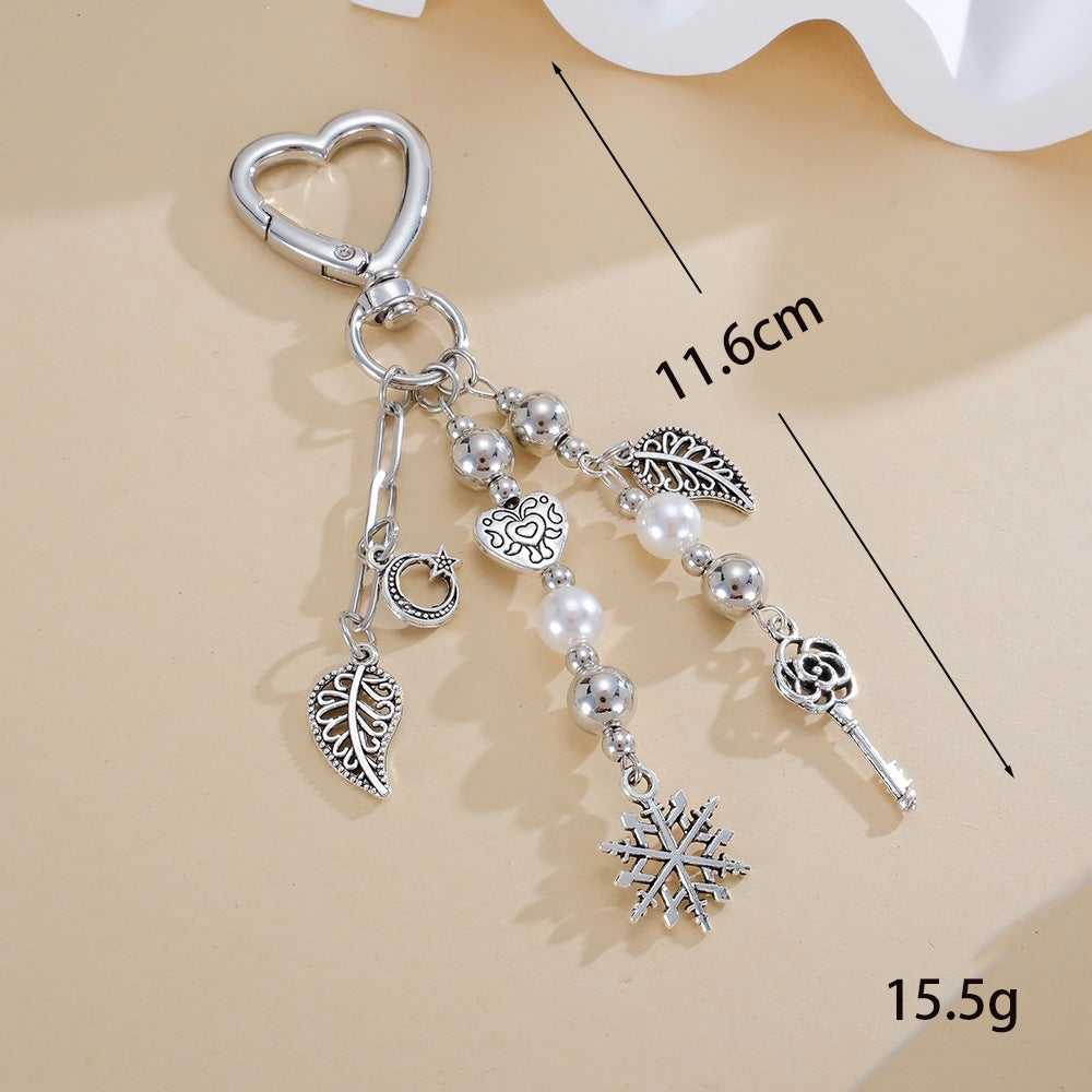 Keychain with Sparkling Stars and Bow Design Bowlift