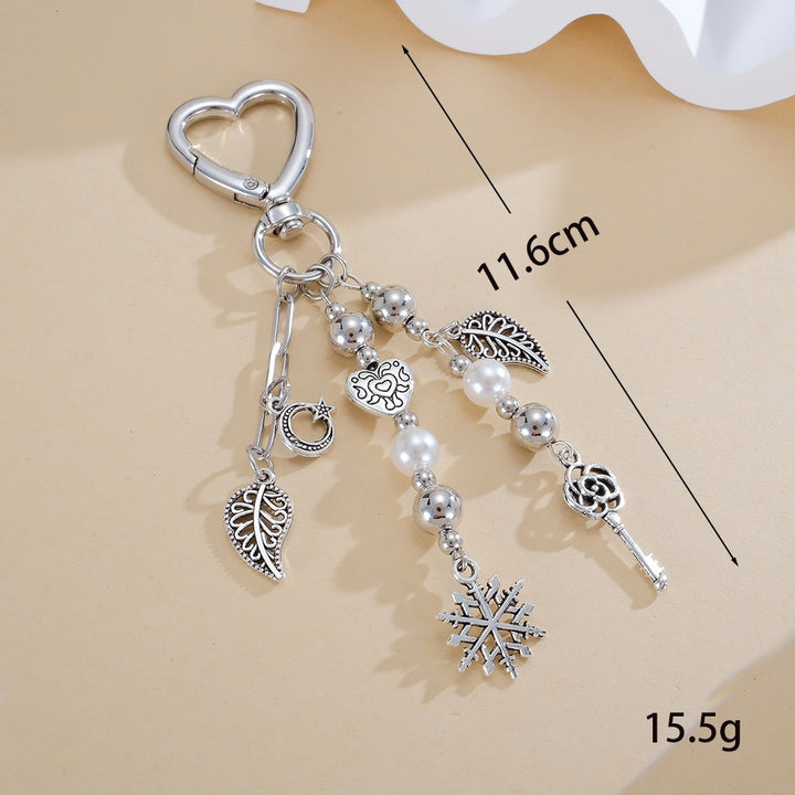 Keychain with Sparkling Stars and Bow Design Bowlift