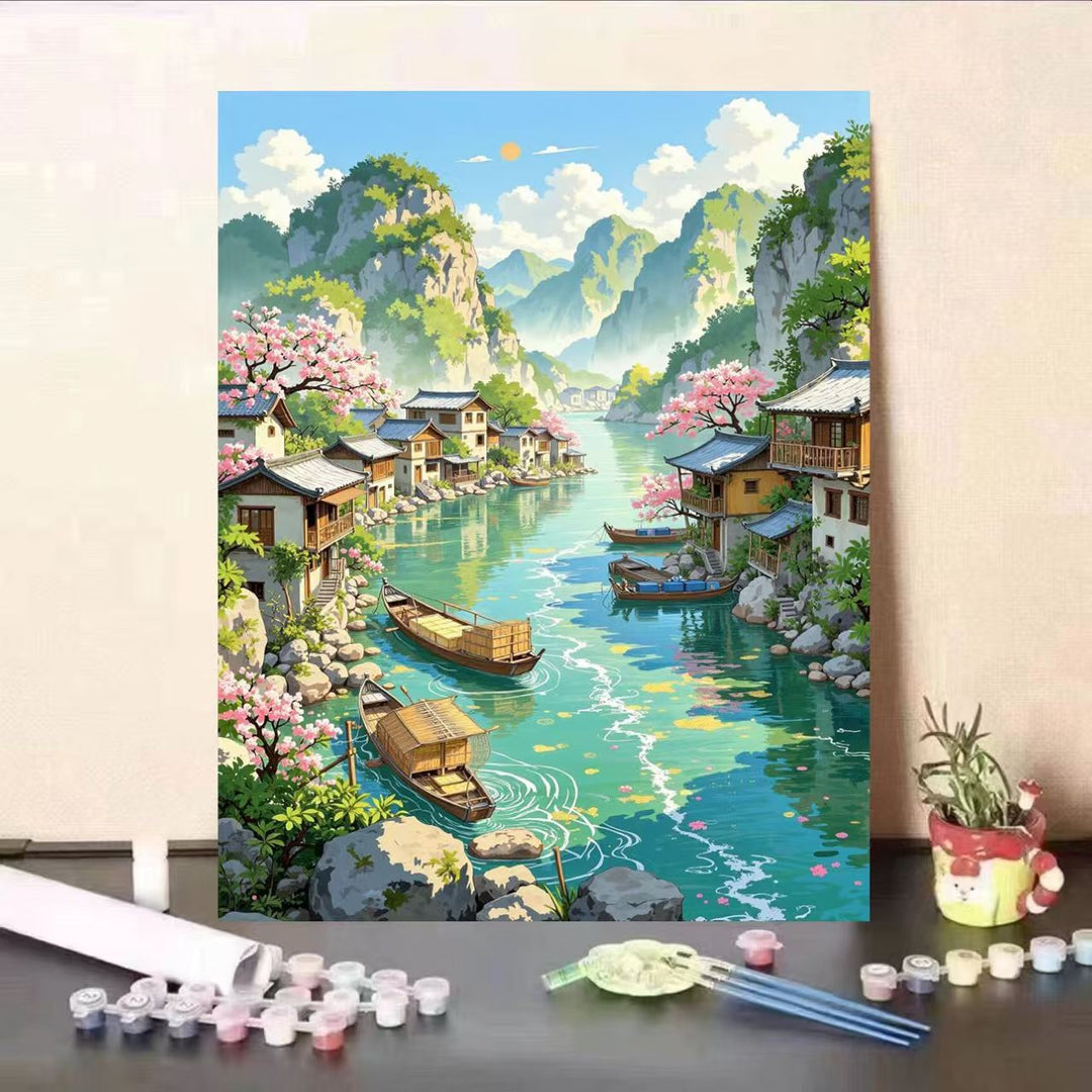 Scenic Landscape DIY Paint by Numbers Art Kit Bowlift